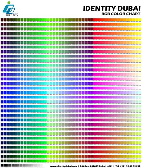 RGB Color Codes Chart .